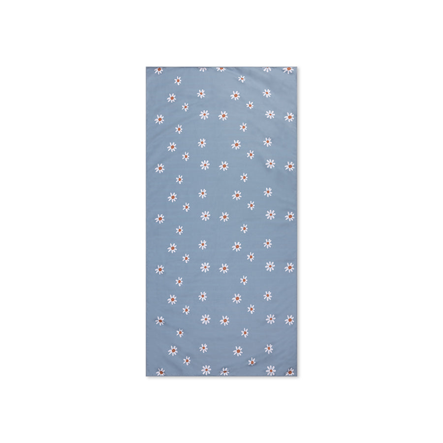 Daisy flower | blue microfiber towel 135 x 65 cm