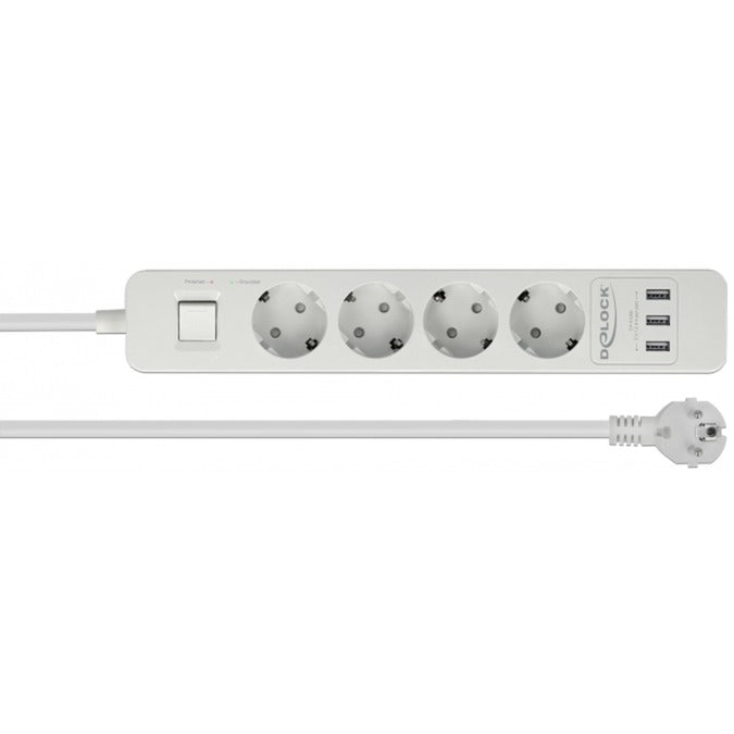 Delock 4-way socket with USB ports