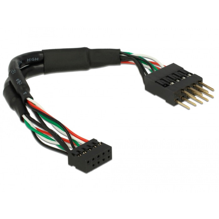 Delock delock kb usb 2.0 bu10pin-st10pi noir 0,1m