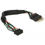 Delock delock kb usb 2.0 bu10pin-st10pi bk 0,1m