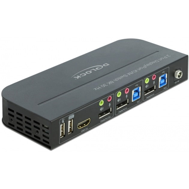 Delock DisplayPort 1,4 kVm switch 8k 30Hz med USB 3.0 og
