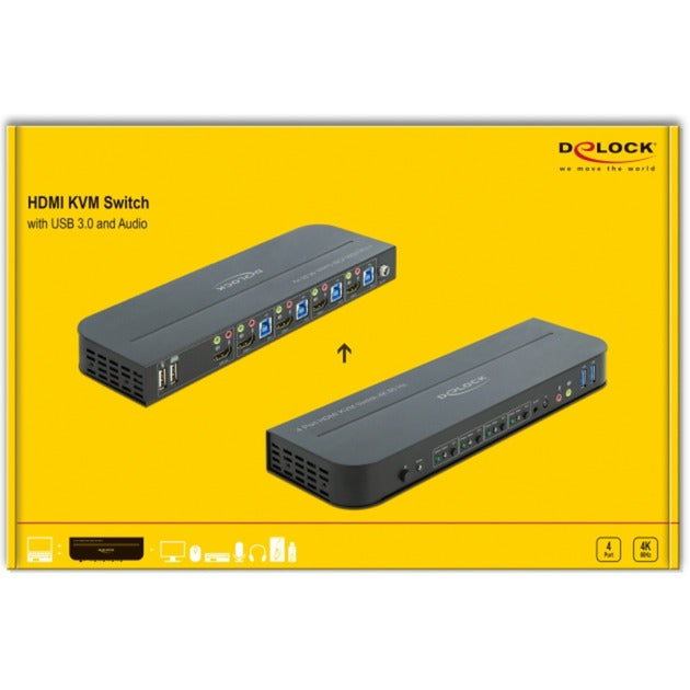 Delock HDMI KVM-Switch 4K 60 Hz med USB og lyd