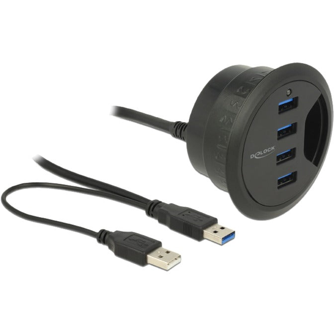 Delock In-desk Hub 4 puertos USB 3.0