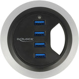 Delock In-desk Hub 4 puertos USB 3.0