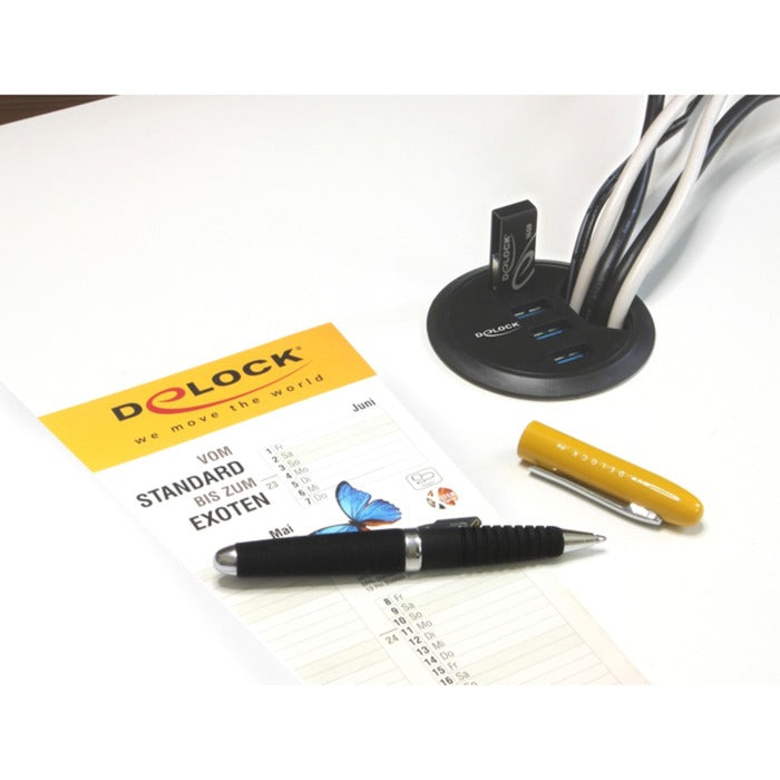 Delock In-desk Hub 4 puertos USB 3.0