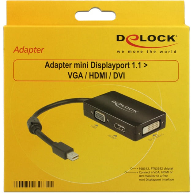 Delock Mini DisplayPort to VGA HDMI DVI Adapter