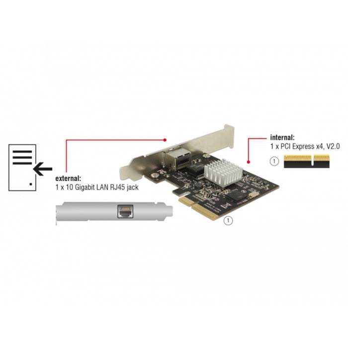 Delock PCI Express Card> 1 x 10 Gigabit LAN NBASE-T RJ45