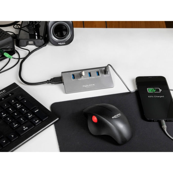 Hub Delock USB 10 Gbps se 4 porty USB-A + 1 char
