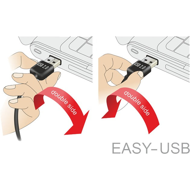 Delock USB 2.0 Male Left Right> Micro-B, 3M