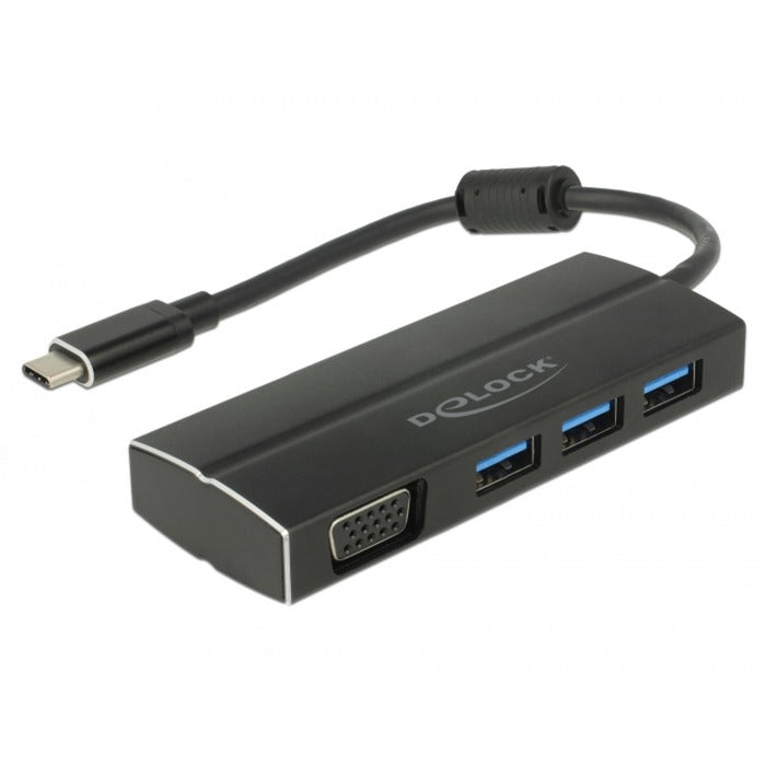 Delock USB-C 3.1> 3x USB-A 3.0 Hub + 1x VGA