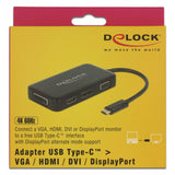 Delock USB-C> VGA HDMI DVI DisplayPort