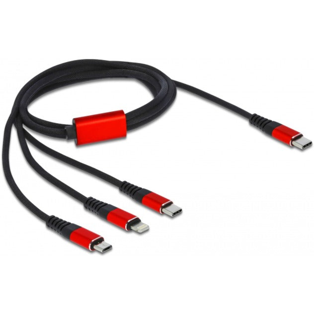 Delock USB-laddningskabel 3-i-1 USB-C till blixtnedslag + micr