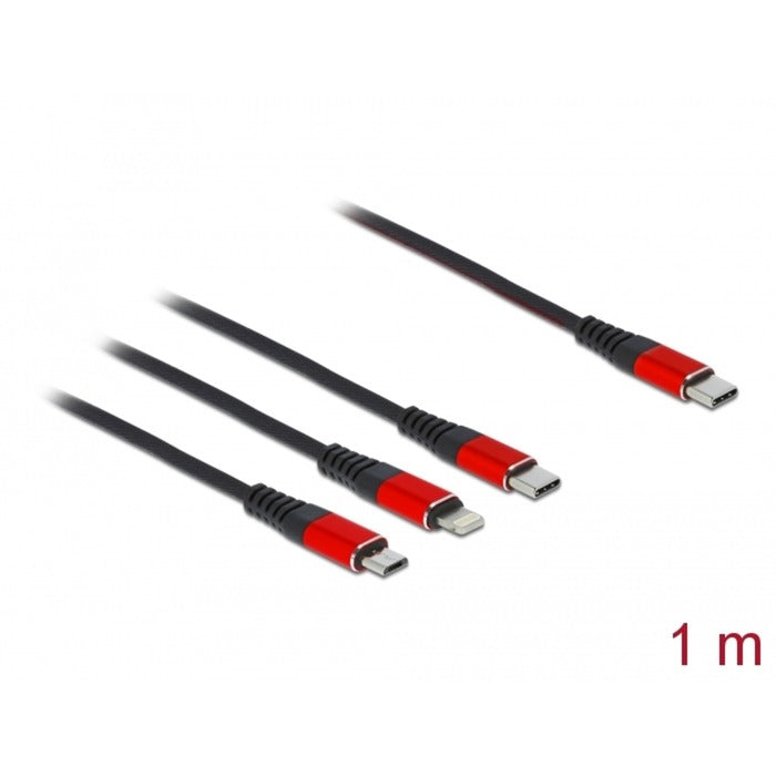 Delock USB charging cable 3-in-1 USB-C to Lightning + Micr