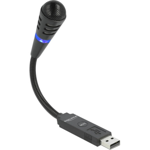 Delock USB Swan neck microphone with mute button