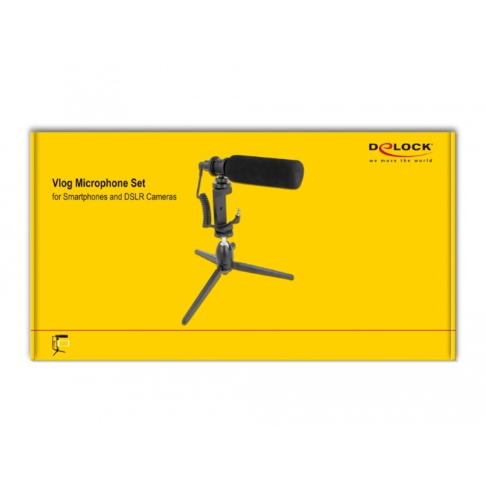 Delock Vlog haglegeværmikrofon satt til smarttelefoner og DS