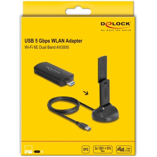 Delock Wi-Fi 6. Dualband WLAN USB-Adapter AX3000