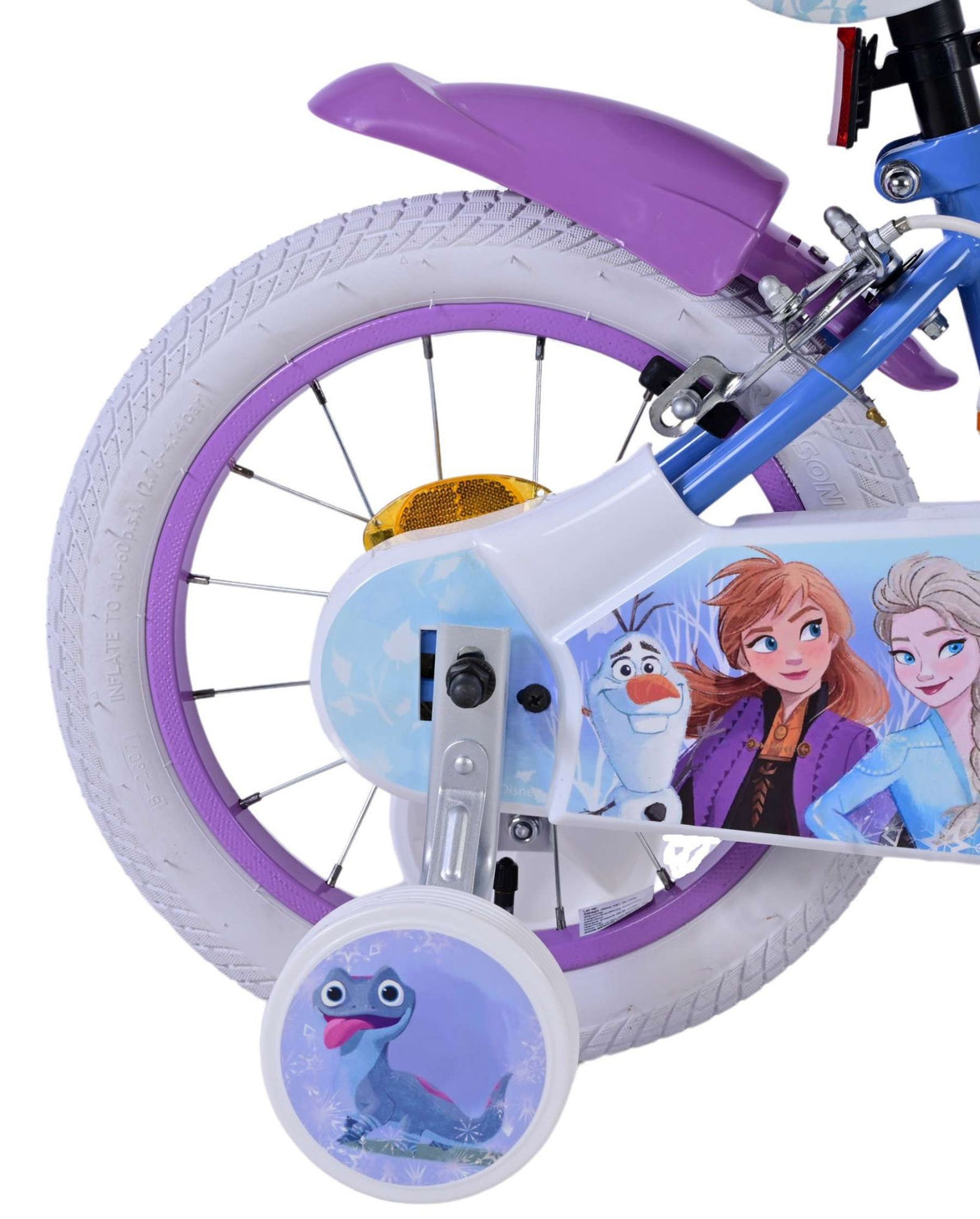 Disney Frozen 2 otroška kolesarska dekleta 14 -palčna modra vijolična dvo ročna zavora