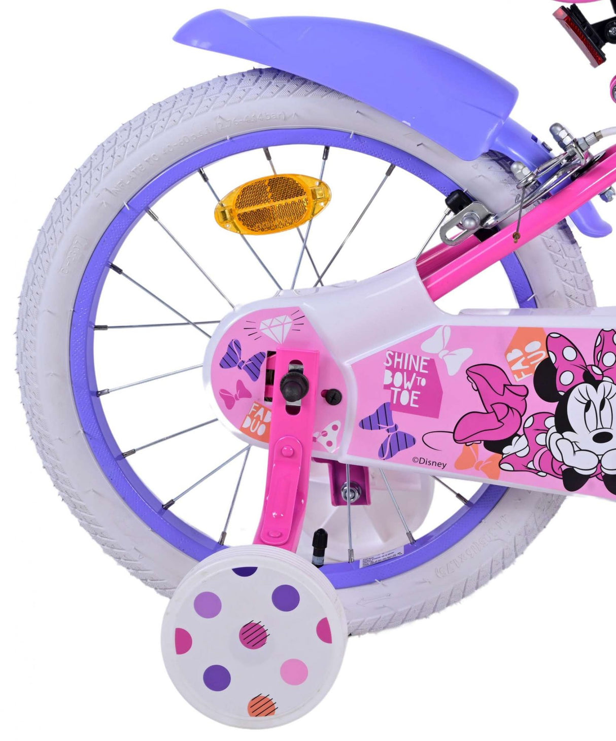 Disney Minnie Dziewczęce dla dzieci 16 -calowe różowe dwa ręczne hamulce