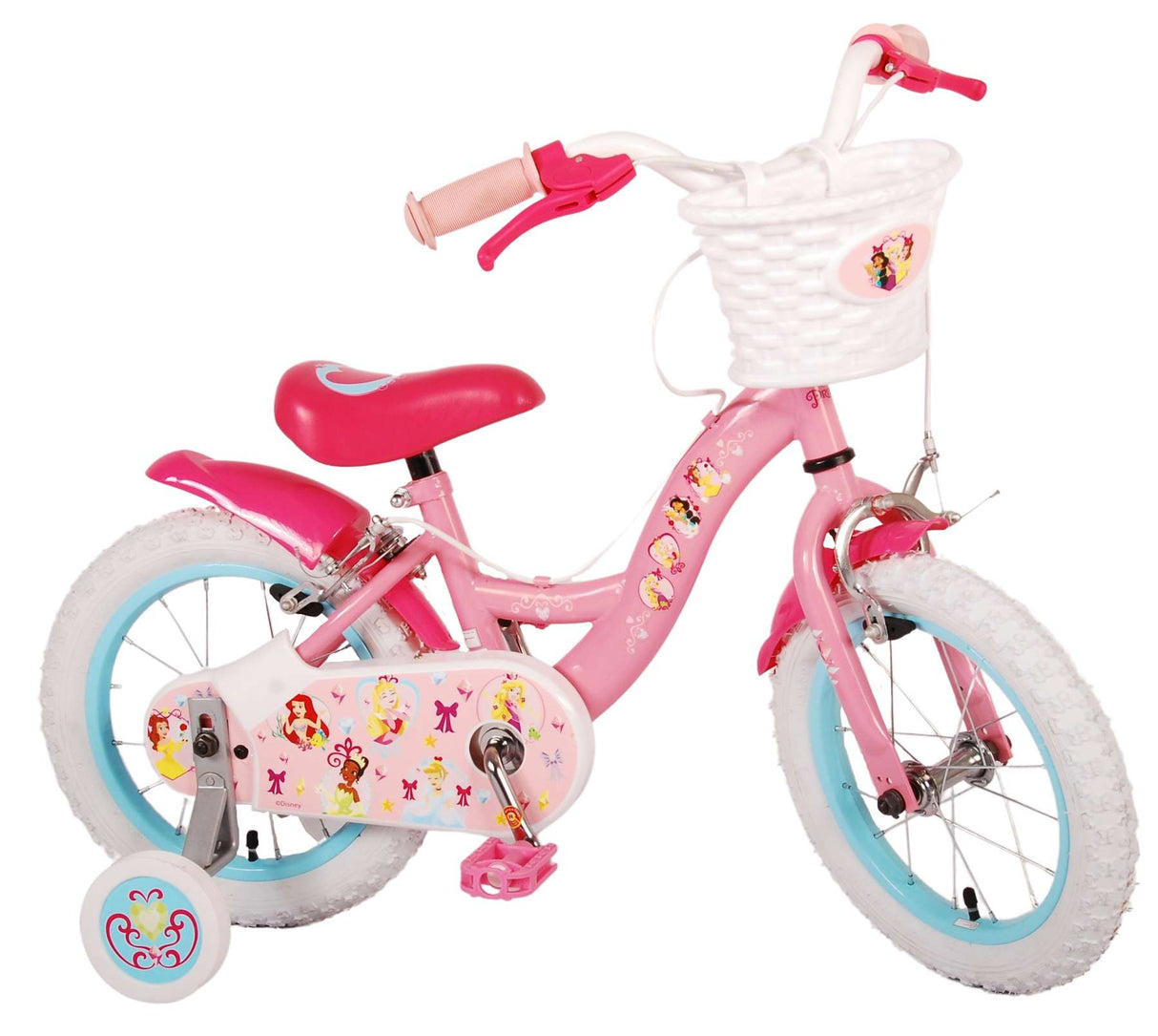 Disney Prinzessin Kanner Velo - Meedercher - 14 Zoll - Pink - zwee Handbremsen