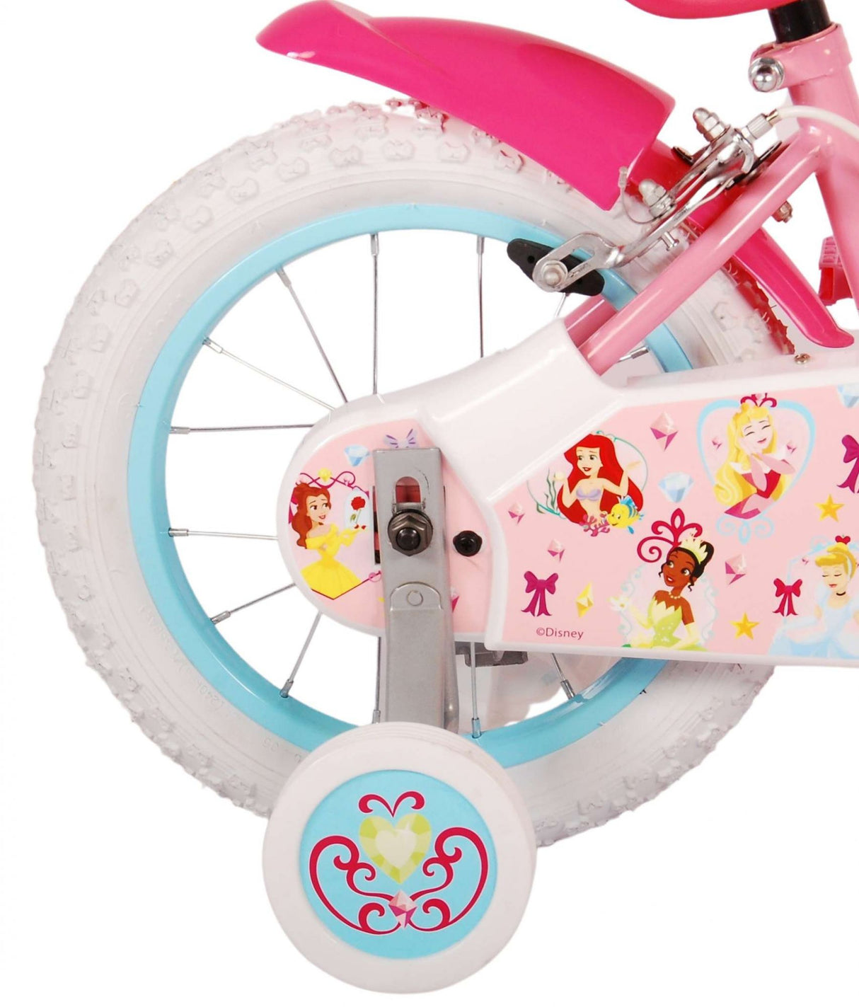 Disney Prinzessin Kanner Velo - Meedercher - 14 Zoll - Pink - zwee Handbremsen