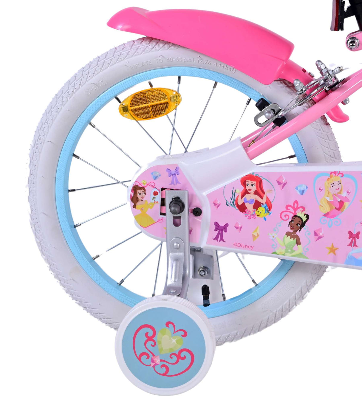 Disney Prinzessin Kanner Vëlo Meedercher 16 Zoll rosa zwee Handbremsen