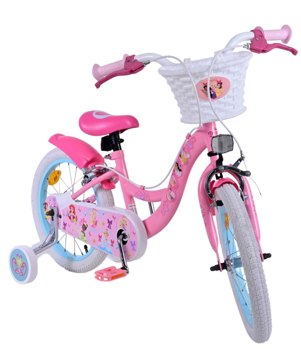 Disney Prinzessin Kanner Vëlo Meedercher 16 Zoll rosa zwee Handbremsen