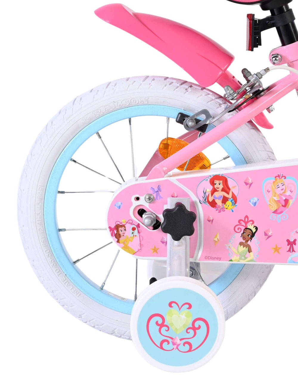 Disney prinzessin disney princess kinderfiets - meisjes - 14 inch - roze - twee handremmen