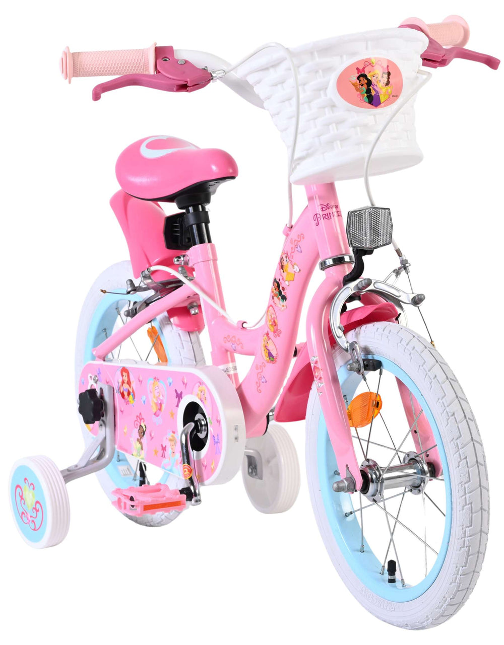 Disney prinzessin disney princess kinderfiets - meisjes - 14 inch - roze - twee handremmen