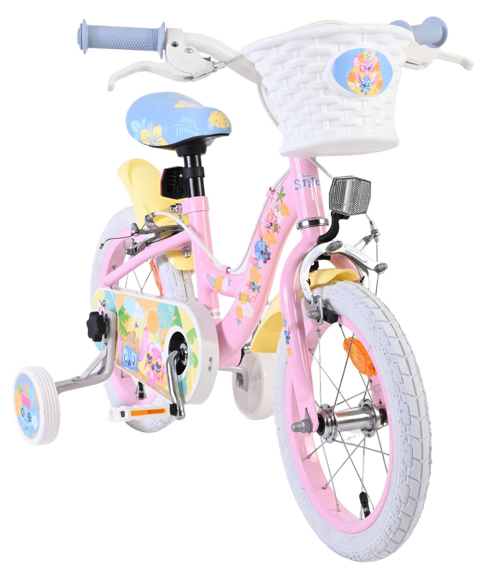 Stich disney stitch kinderfiets - meisjes - 14 inch - roze - twee handremmen