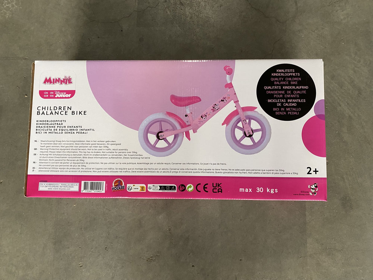 Disney Balance Bike Steel Minnie Pink