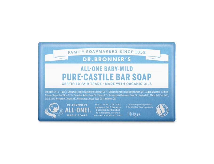 Dr. Bronner's soap bar - pure castile - baby - perfume free