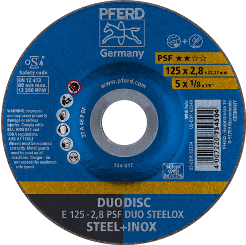 Pferd combischijf 125-2.8 duo steelox | 10 stuk stuks