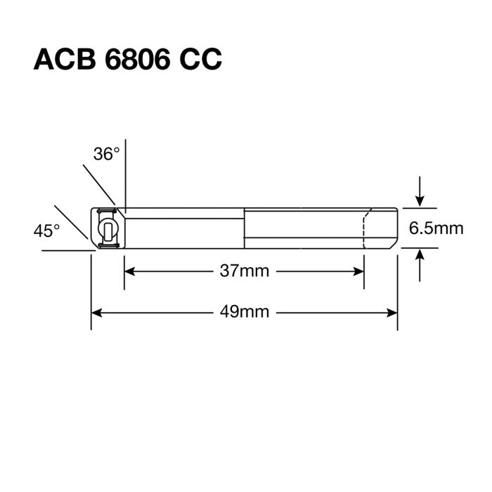 Enduro Lager balhoofd acb 6806 cc 37x49x6.5 (36x45°) blac