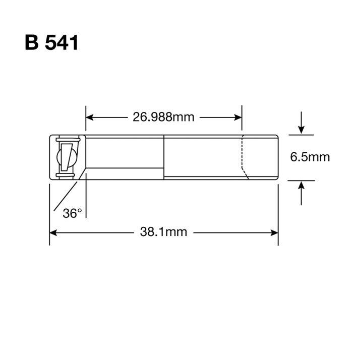 Enduro bearings b 541 ss - 440c stainless (angular contact) - 1 1 16''x1.5''x9 32''
