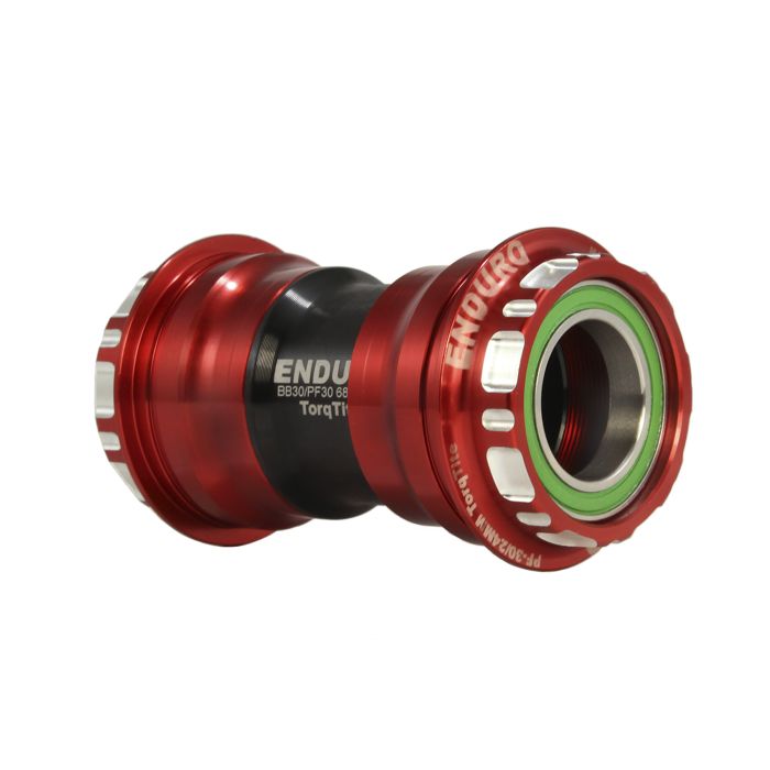 Enduro bearings torqtite bottom bracket - pf30 to 24mm - ac ss - red