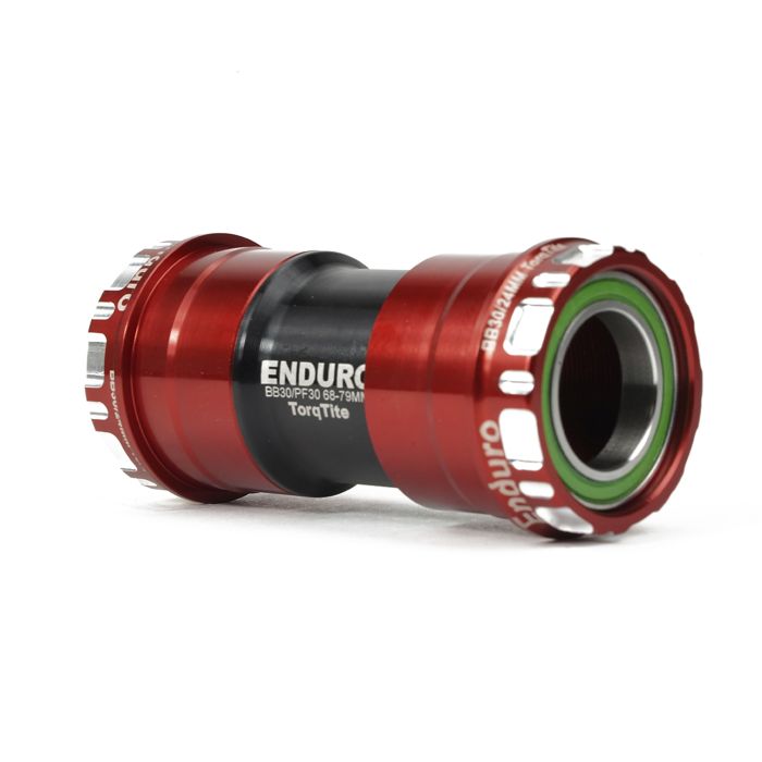 Enduro bearings torqtite bottom bracket - bb30 to 24mm - ac ss - red