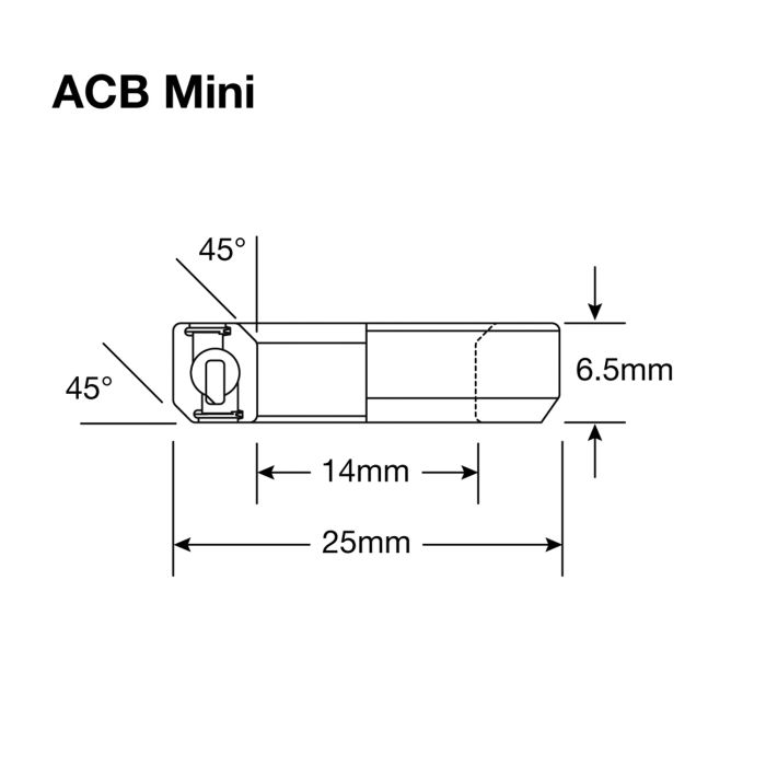 Enduro bearings acb mini ss - 440c stainless (angular contact) - 14.2x25x6.5 (45x45°)