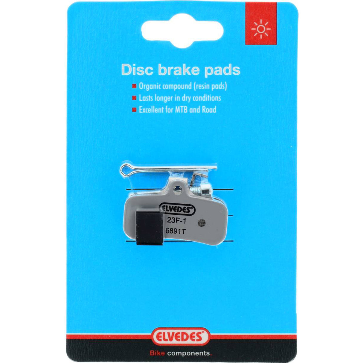 Elvedes disc brake block set 6891T (per pair) Gray
