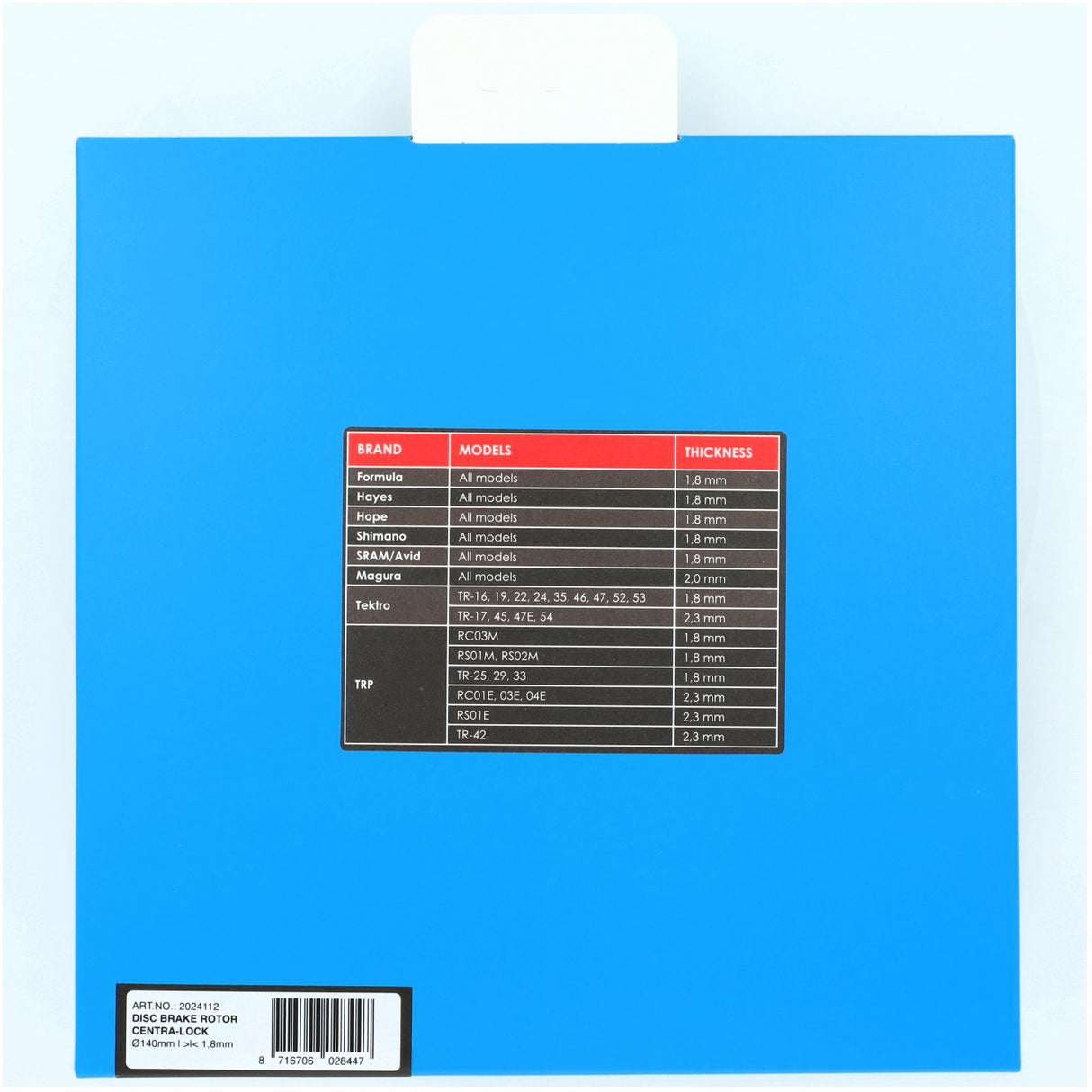 Elvedes brake disc centerlock ø140mm d=1.8mm