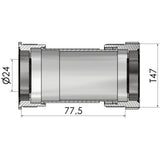 Elvedes bottom bracket thread fit T47A (Cervélo) for 24mm Shimano