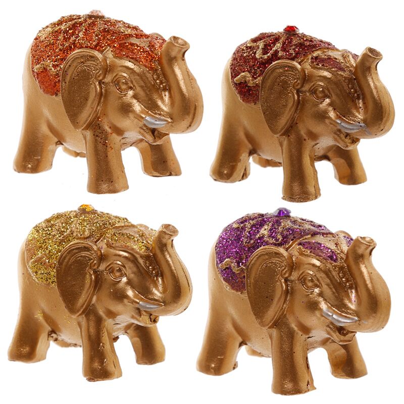 Mini metallic glitter lucky elephant collectible