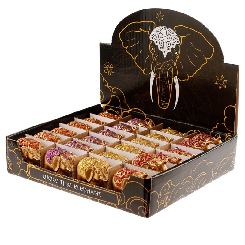 Mini metallic glitter lucky elephant collectible