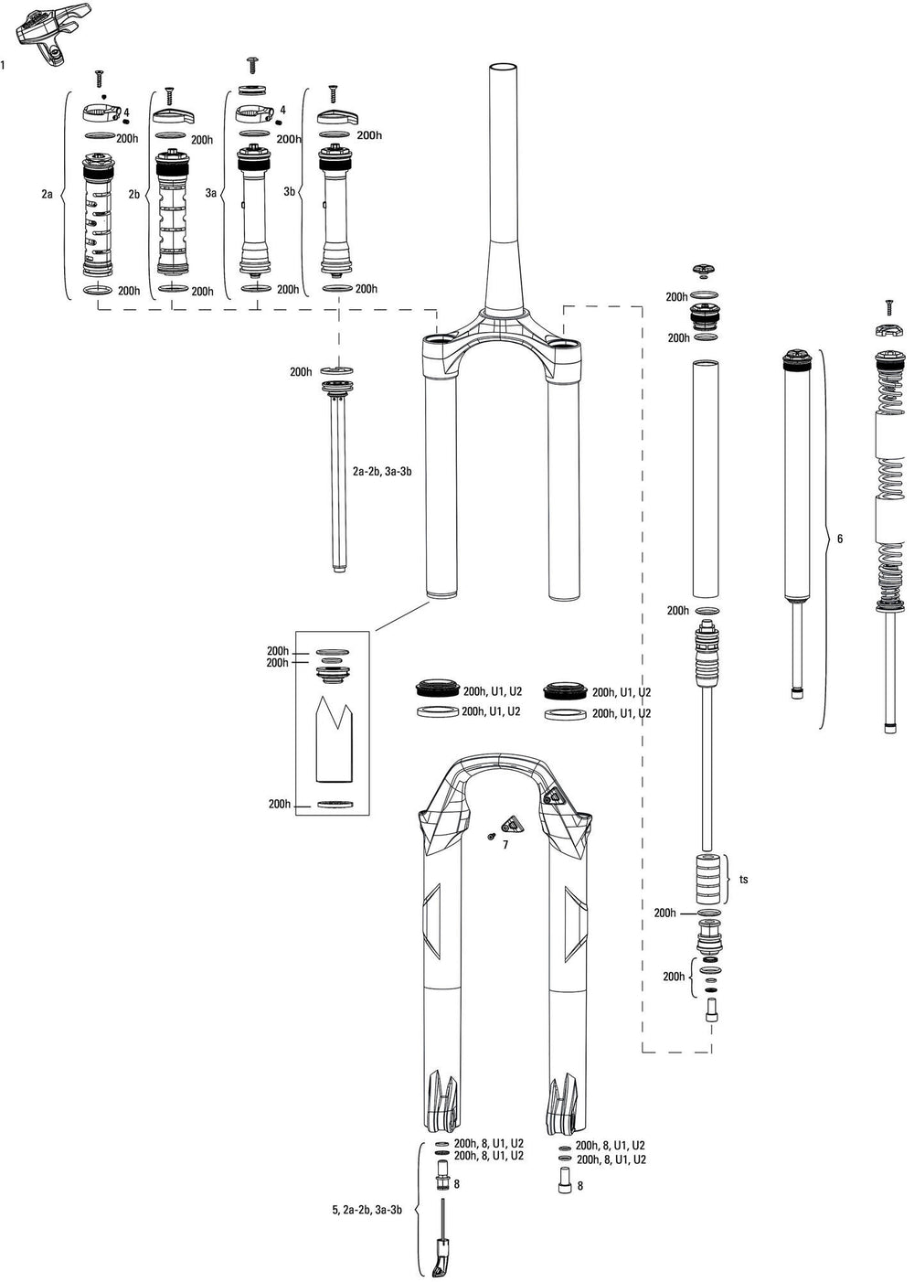 Rockshox suspension fork recon silver rl 27.5 + 29 boost susp.fork rs recon sil.rl 100mm black