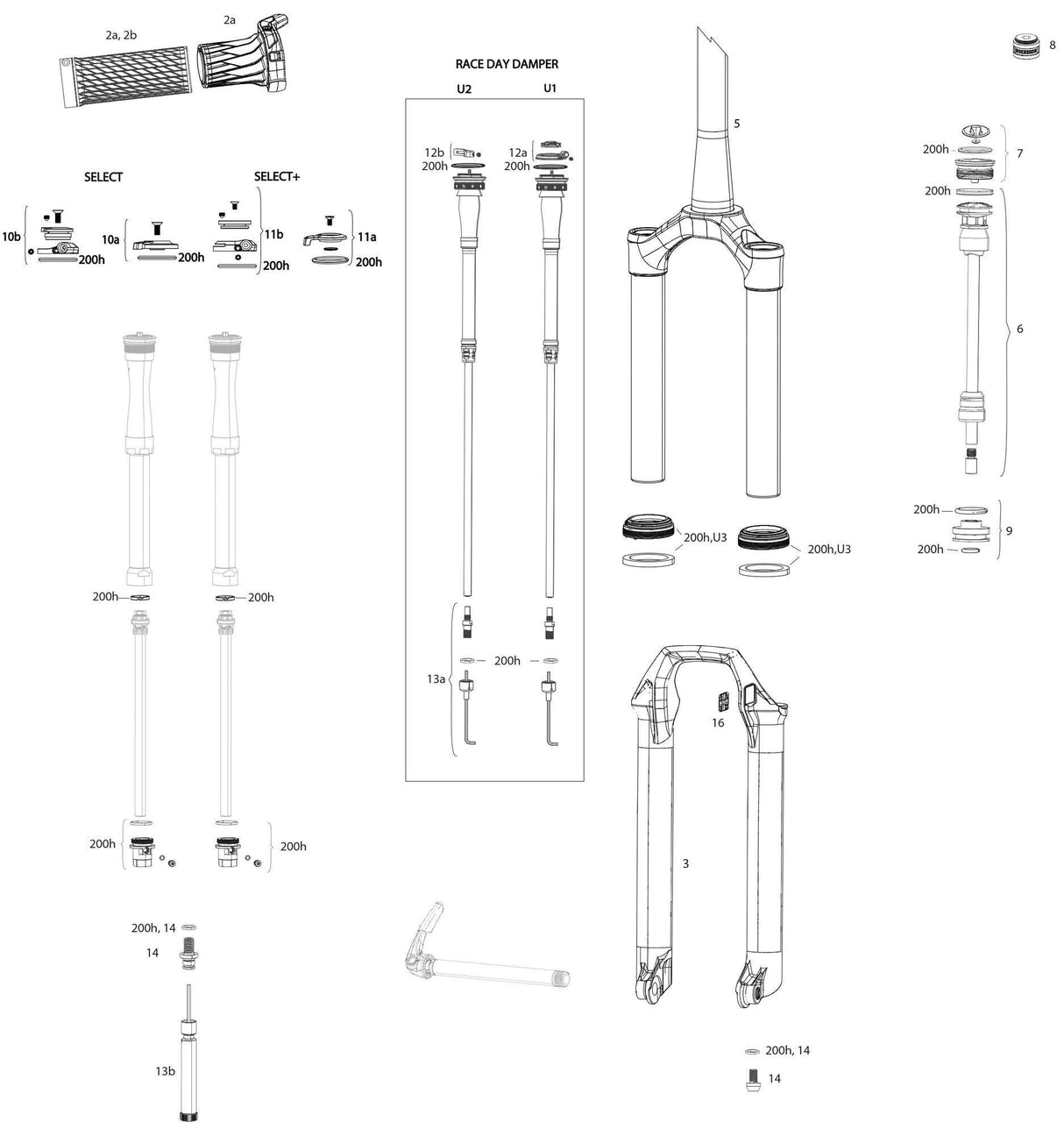 Rockshox verende voorvork sid select rl 2p 27,5 + 29 boost susp.fork rs sid sel.rl 2p 27,5 + 29 boost