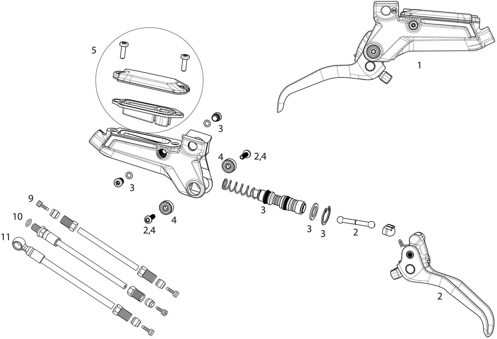 Sram disc brake level ultimate stealth. s-brake level ult stealth 2p fr 950mm