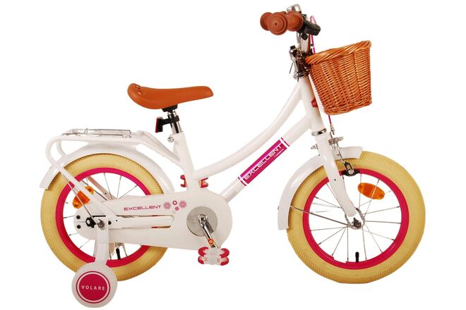 Volare Excellent Children's Bicycle - Girls - 14 Inch - White