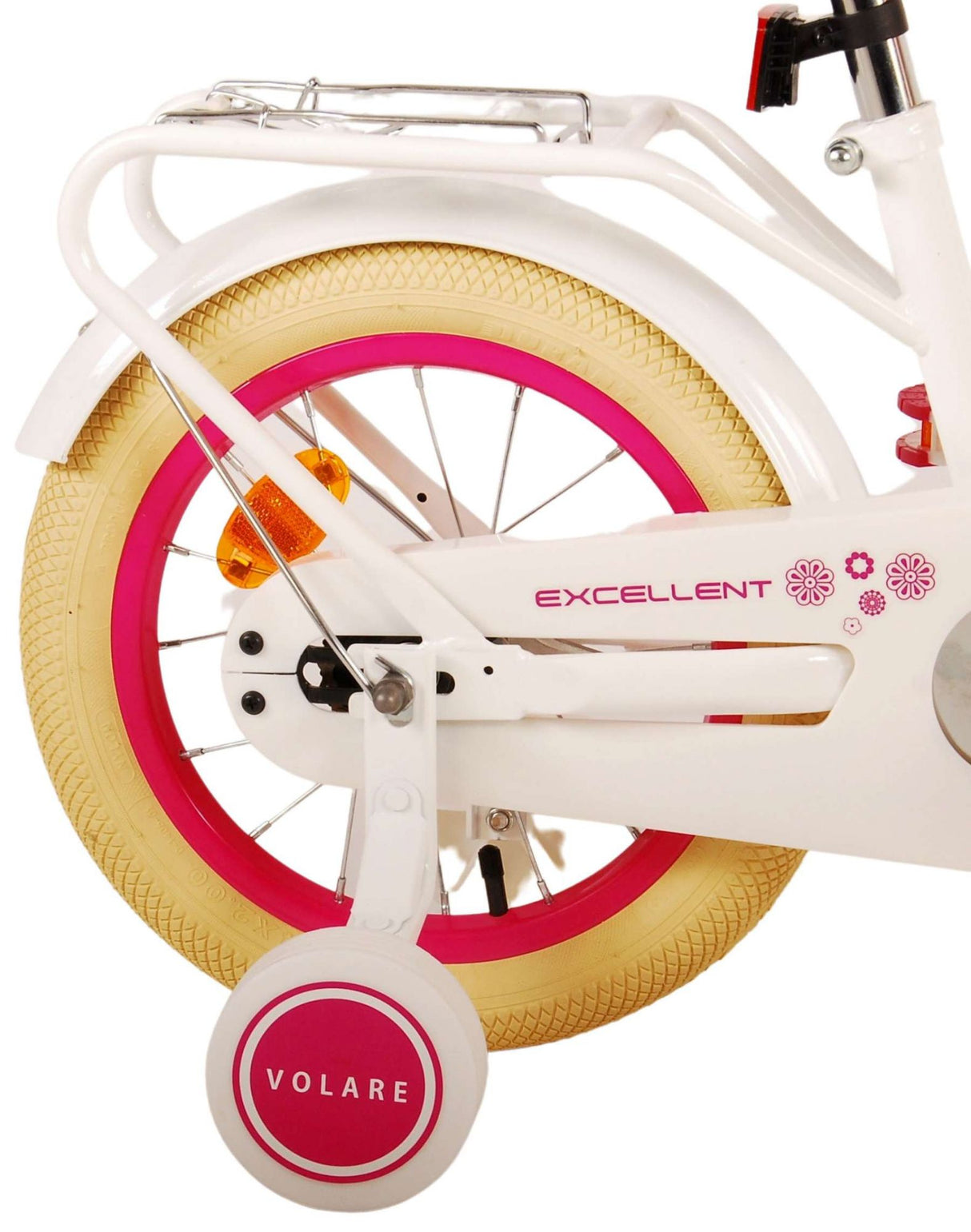Volare Excellent Children's Bicycle - Girls - 14 Inch - White