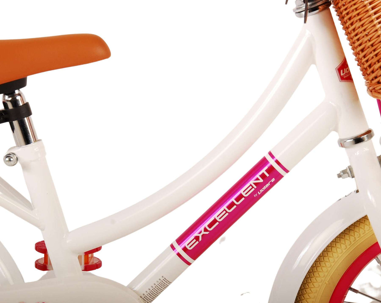 Volare Excellent Children's Bicycle - Girls - 14 Inch - White