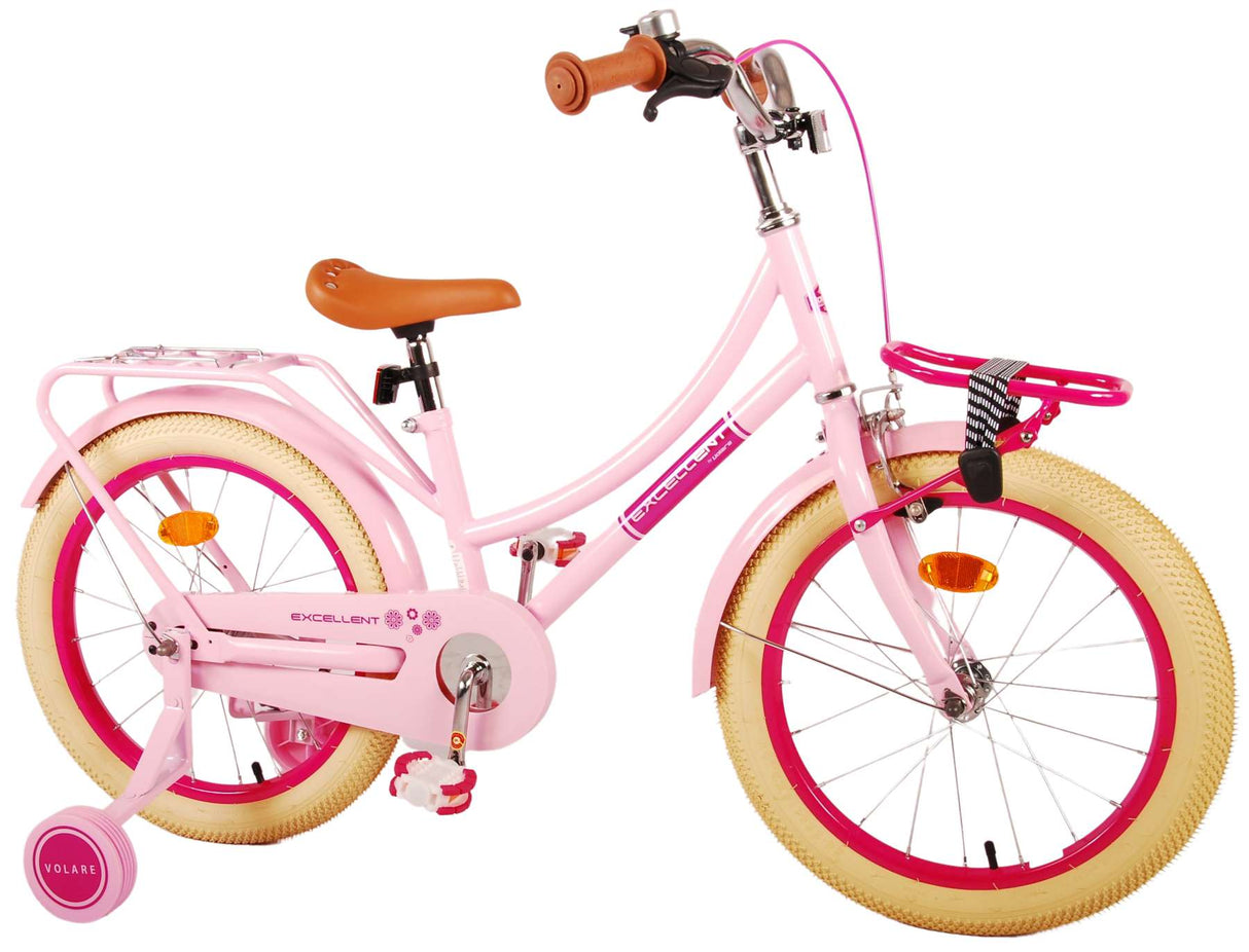 Volare Excellent Children's Bicycle - Girls -18 Inch - Pink - 95% assembled