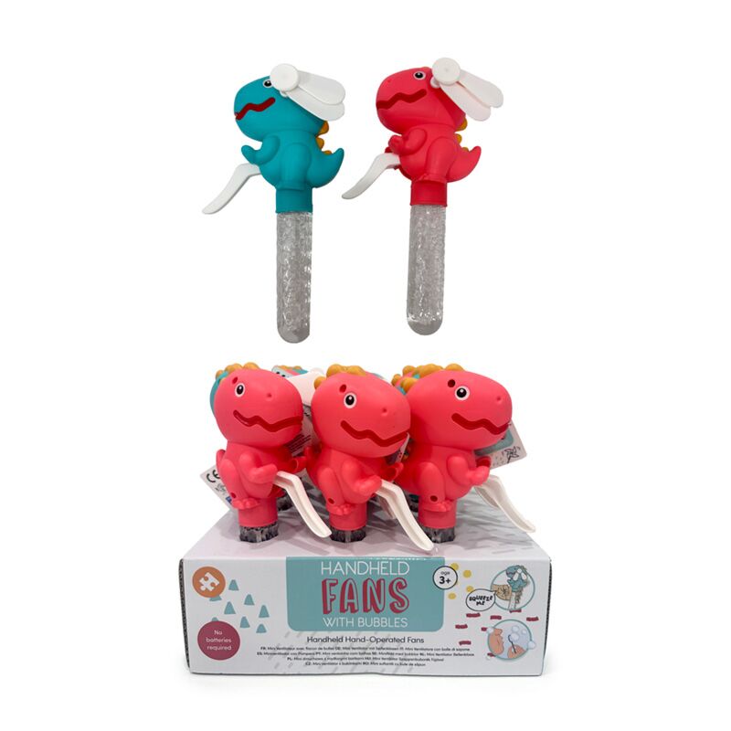 Dinosaurus draagbare handventilator met bellenblaas